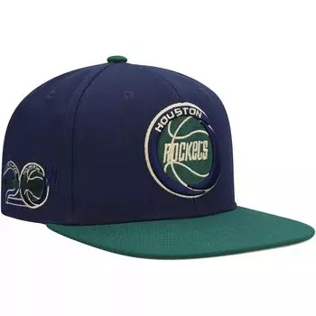 Мужская шляпа Mitchell & Ness темно-синего/зеленого цвета с 20-летием Хьюстон Рокетс из твердой древесины Classics Grassland