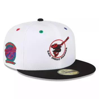 Мужская шляпа New Era белого/черного цвета San Diego Padres 25th Anniversary Primary Eye 59FIFTY