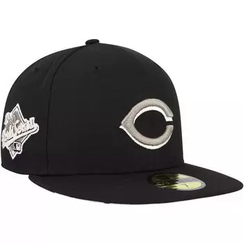 Мужская шляпа New Era Black Cincinnati Reds Chrome Camo Undervisor 59FIFTY