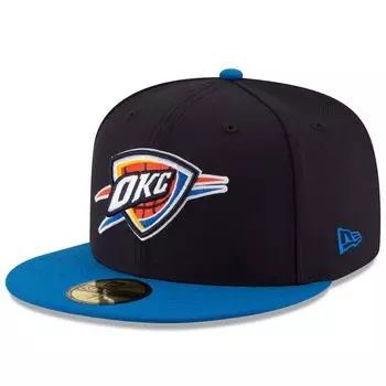 Мужская шляпа New Era Black/Royal Oklahoma City Thunder Official Team Color 2Tone 59FIFTY