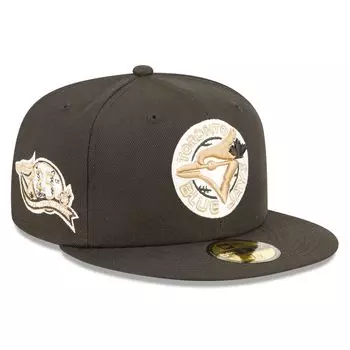Мужская шляпа New Era Black Toronto Blue Jays 25th Season Wheat Undervisor 59FIFTY