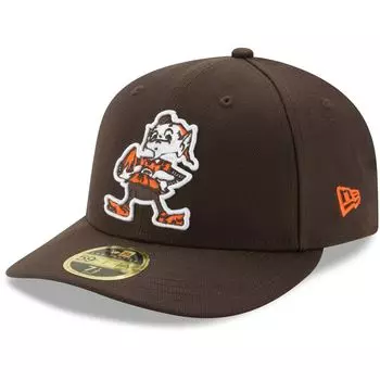 Мужская шляпа New Era Brown Cleveland Browns Brownie Omaha Throwback Low Profile 59FIFTY