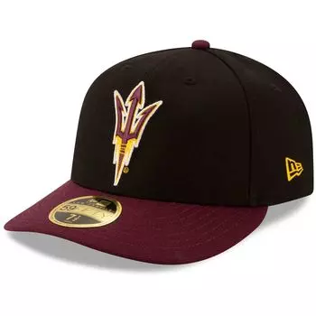 Мужская шляпа New Era черная/бордовая, штат Аризона, Sun Devils, базовая, низкопрофильная, 59FIFTY, облегающая шляпа