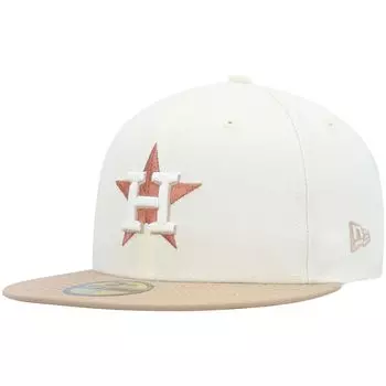 Мужская шляпа New Era Cream Houston Astros Chrome Camel Rust Undervisor 59FIFTY