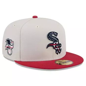 Мужская шляпа New Era цвета хаки/красный Chicago White Sox 2024, Четвертое июля 59FIFTY, цвет Sox Beig K