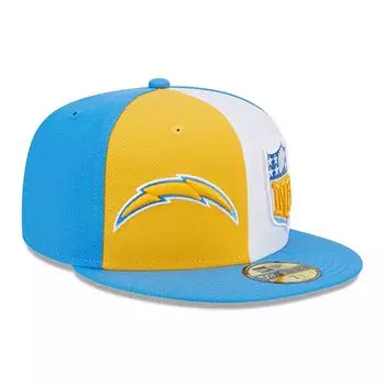 Мужская шляпа New Era Gold/Powder Blue Los Angeles Chargers 2023 Sideline 59FIFTY