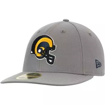 Мужская шляпа New Era Graphite Los Angeles Rams Throwback Logo Storm Low Profile 59FIFTY