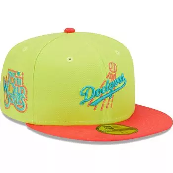 Мужская шляпа New Era Green/Red Los Angeles Dodgers Cyber Highlighter 59FIFTY