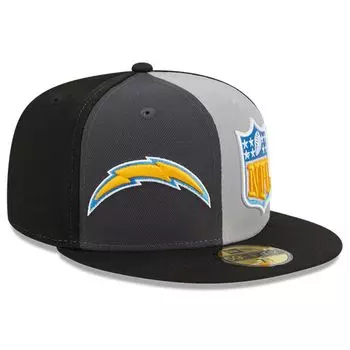 Мужская шляпа New Era Grey/Black Los Angeles Chargers 2023 Sideline 59FIFTY