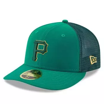 Мужская шляпа New Era Kelly Green Pittsburgh Pirates 2023 ко Дню Святого Патрика, низкопрофильная 59FIFTY, приталенная шляпа