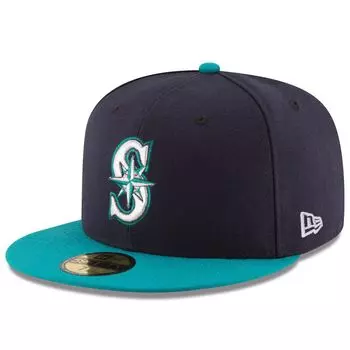 Мужская шляпа New Era Navy/Aqua Seattle Mariners Alternate Authentic Collection On Field 59FIFTY.