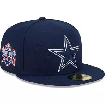 Мужская шляпа New Era Navy Dallas Cowboys с основной нашивкой 59FIFTY.