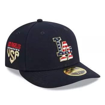 Мужская шляпа New Era Navy Los Angeles Dodgers 4 июля, низкопрофильная 59FIFTY, приталенная шляпа