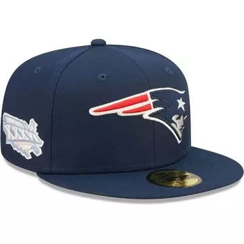 Мужская шляпа New Era Navy New England Patriots Super Bowl XXXVI Purple Pop 59FIFTY