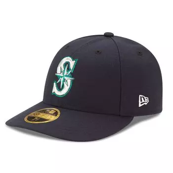 Мужская шляпа New Era Navy Seattle Mariners Authentic Collection для игры в полевых условиях, низкопрофильная кепка 59FIFTY