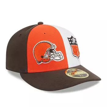 Мужская шляпа New Era оранжево-коричневая Cleveland Browns 2023 Sideline Low Profile 59FIFTY
