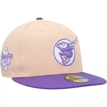 Мужская шляпа New Era оранжевого/фиолетового San Diego Padres 1998 World Series с боковой нашивкой 59FIFTY.