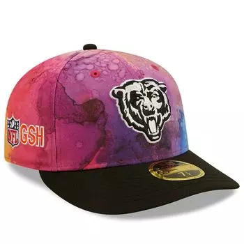 Мужская шляпа New Era Pink/Black Chicago Bears 2022 NFL Crucial Catch Low Profile 59FIFTY