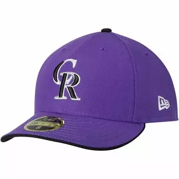 Мужская шляпа New Era Purple Colorado Rockies Alternate 2 Authentic Collection для поля с низким профилем 59FIFTY.