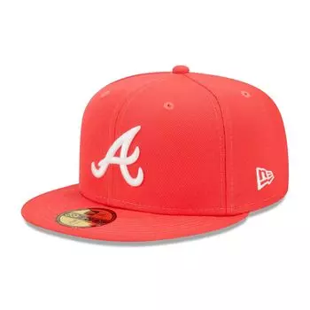 Мужская шляпа New Era Red Atlanta Braves Lava Highlighter Logo 59FIFTY