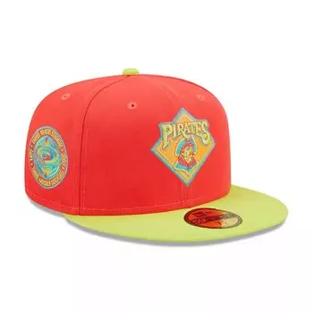 Мужская шляпа New Era Red/Neon Green Pittsburgh Pirates Lava Highlighter Combo 59FIFTY.