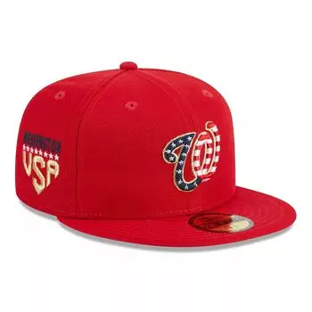 Мужская шляпа New Era Red Washington Nationals 2023, четвертое июля 59FIFTY