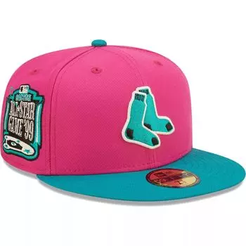 Мужская шляпа New Era розового/зеленого цвета Boston Red Sox Cooperstown Collection 1999 MLB All-Star Game Passion Forest 59FIFTY.