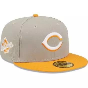 Мужская шляпа New Era серого/оранжевого цвета Cincinnati Reds 1990 World Series Cooperstown Collection Undervisor 59FIFTY.