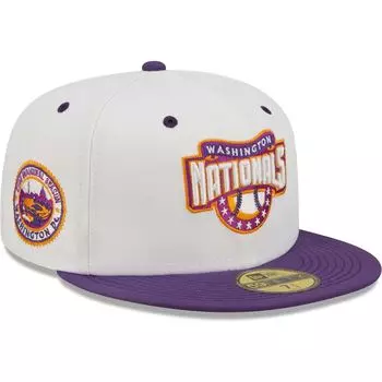 Мужская шляпа New Era White/Purple Washington Nationals 2008 Nationals Park, первый сезон Grape Lolli 59FIFTY