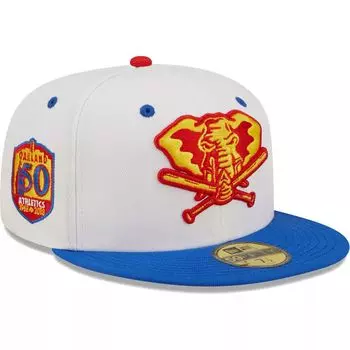 Мужская шляпа New Era White/Royal Oakland Athletics 50th Anniversary in Oakland Cherry Lolli 59FIFTY