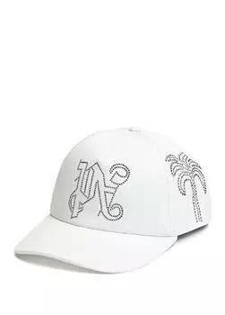 Мужская шляпа с вышитым логотипом Palm Angels, белый