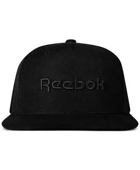 Мужская шляпа Snapback с плоскими полями и вышитым логотипом Reebok, черный