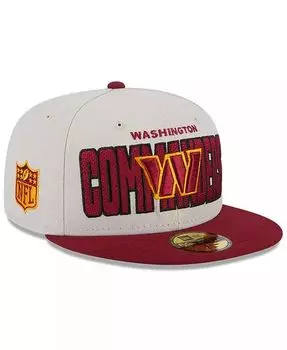 Мужская шляпа Stone, бордового цвета Washington Commanders на драфте НФЛ 2023 года 59FIFTY, облегающая шляпа New Era, мультиколор