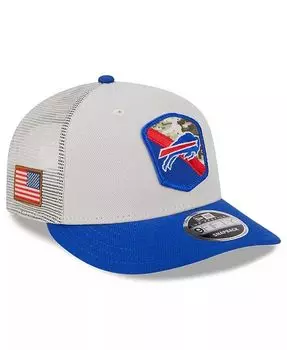 Мужская шляпа Stone, Royal Buffalo Bills 2023 Salute To Service Low Profile 9FIFTY Snapback New Era, серый