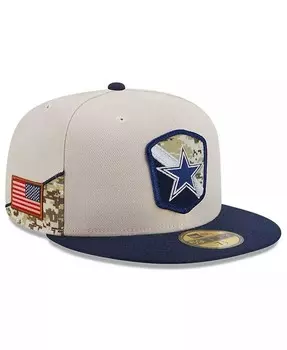 Мужская шляпа Stone, темно-синяя, Dallas Cowboys 2023 Salute To Service 59FIFTY, облегающая шляпа New Era, серый