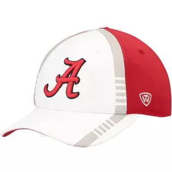Мужская шляпа Top of the World белая/малиновая Alabama Crimson Tide Iconic Flex Hat