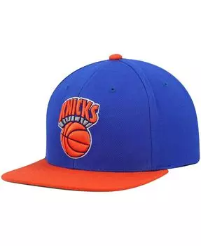Мужская сине-оранжевая двухцветная бейсболка Snapback New York Knicks Hardwood Classics Team 2.0 Mitchell & Ness
