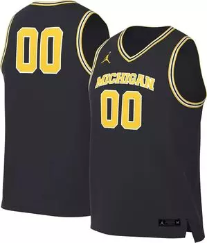 Мужская синяя баскетбольная майка Jordan Michigan Wolverines #00