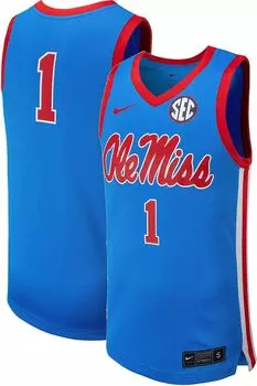 Мужская синяя баскетбольная майка Nike Ole Miss Rebels #1 Replica