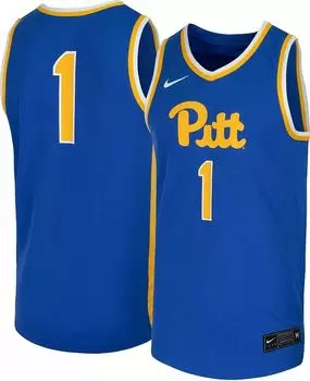Мужская синяя баскетбольная майка Nike Pitt Panthers #1 реплика