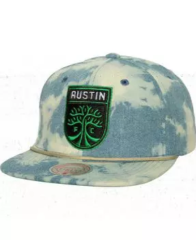 Мужская синяя бейсболка Austin FC Acid Wash Snapback Mitchell & Ness