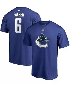Мужская синяя футболка Brock Boeser Vancouver Canucks Team с аутентичным именем и номером Stack Fanatics, синий