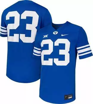 Мужская синяя футболка для домашнего футбола Nike BYU Cougars #23 Replica