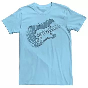 Мужская синяя футболка Guitar Art Licensed Character, цвет Light Blue