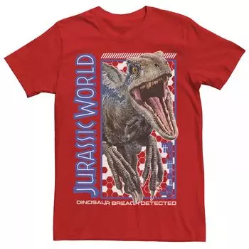 Мужская синяя футболка Jurassic World Dino Breach, Красная Licensed Character, красный