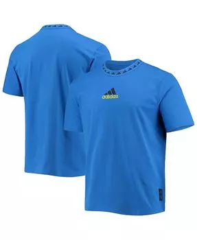 Мужская синяя футболка manchester united icons aeroready adidas, синий