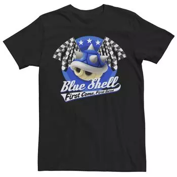 Мужская синяя футболка Mario Kart Shell в порядке очереди Licensed Character