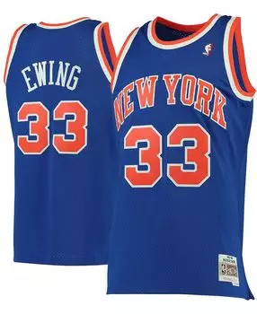 Мужская синяя футболка new york knicks 1991-92 hardwood classics swingman от патрика юинга Mitchell & Ness, синий