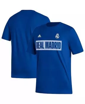 Мужская синяя футболка Real Madrid Culture Bar Adidas, синий