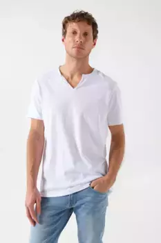 Мужская синяя футболка с коротким рукавом Salsa Jeans, белый